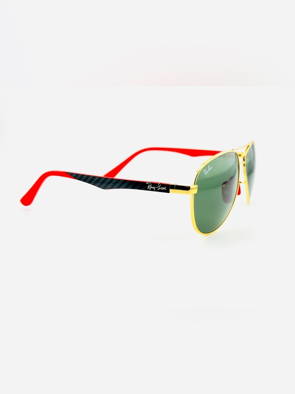 Ray-Ban Scuderia Ferrari Sunglasses RB8313M Gold Frame Brown Gradient Lenses - Picture 9 of 15